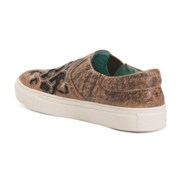 CORRAL BOOTS Handmade In Mexico Leather Inlay And Embroidery Western Sneakers - Picture 2 of 2